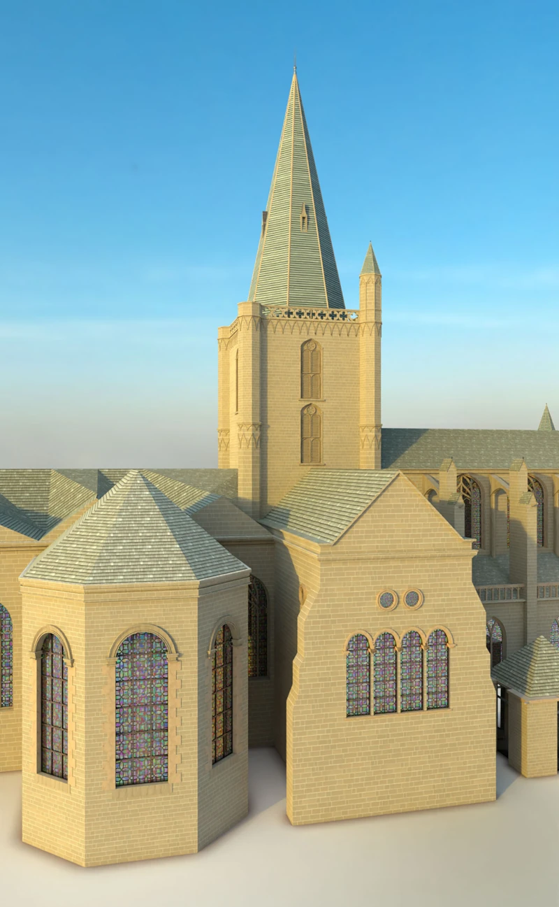 Rendu 3D de la Cathédrale de Saint-Malo